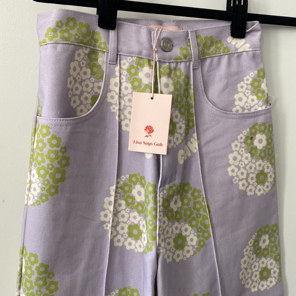 LISA SAYS GAH Uo Exclusive Printed Robyn Jean In Lavender Retro ^0's - Picture 3 of 7